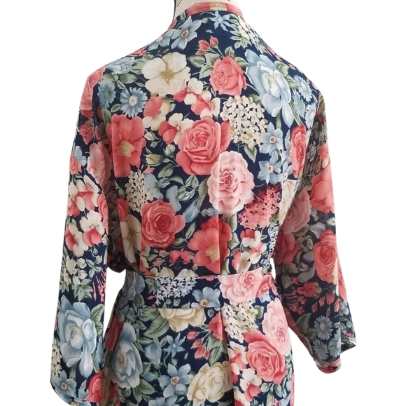 NWOT Patricia Lingerie 90s Floral Kimono Robe Duster - Picture 2 of 4